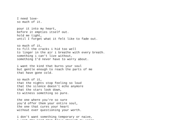 write or edit captions, poetries, messages and creative scripts